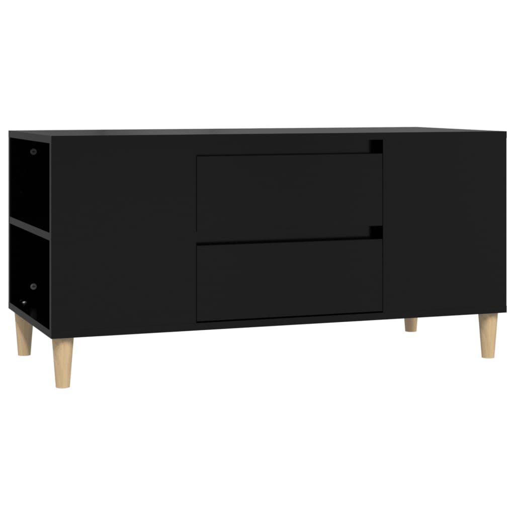 vidaXL Szafka pod TV, czarna, 102x44,5x50 cm, materiał drewnopochodny