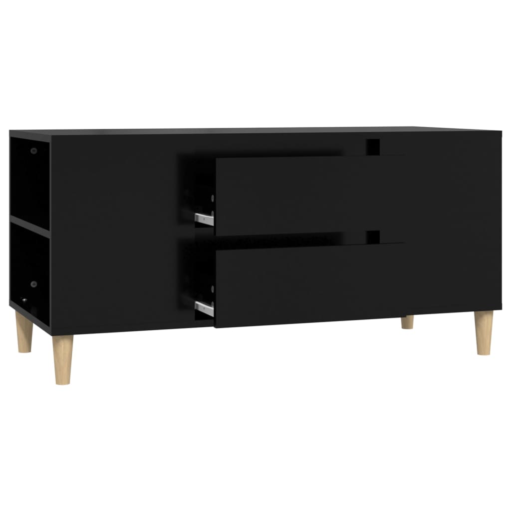vidaXL Szafka pod TV, czarna, 102x44,5x50 cm, materiał drewnopochodny