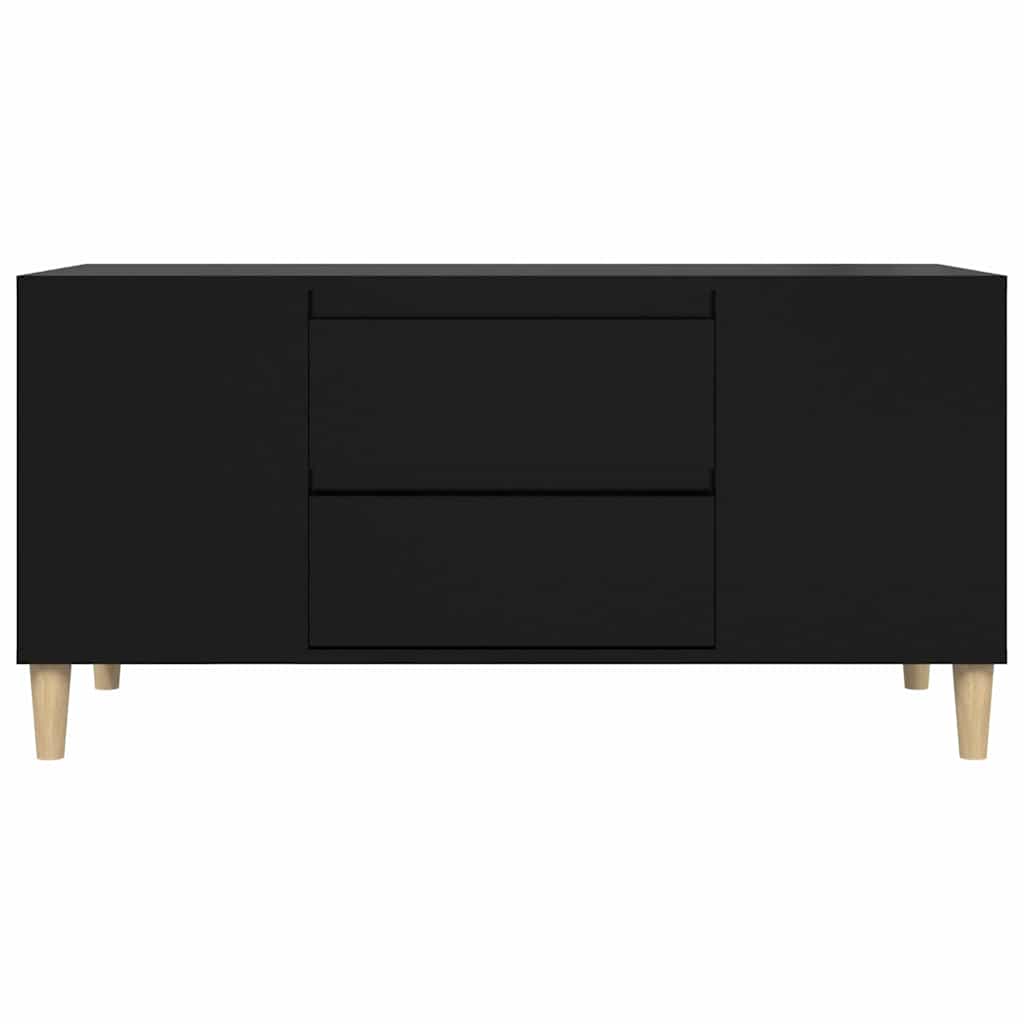 vidaXL Szafka pod TV, czarna, 102x44,5x50 cm, materiał drewnopochodny