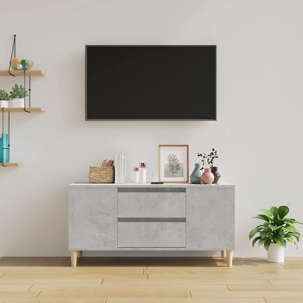 vidaXL Szafka pod TV, szarość betonu, 102x44,5x50 cm