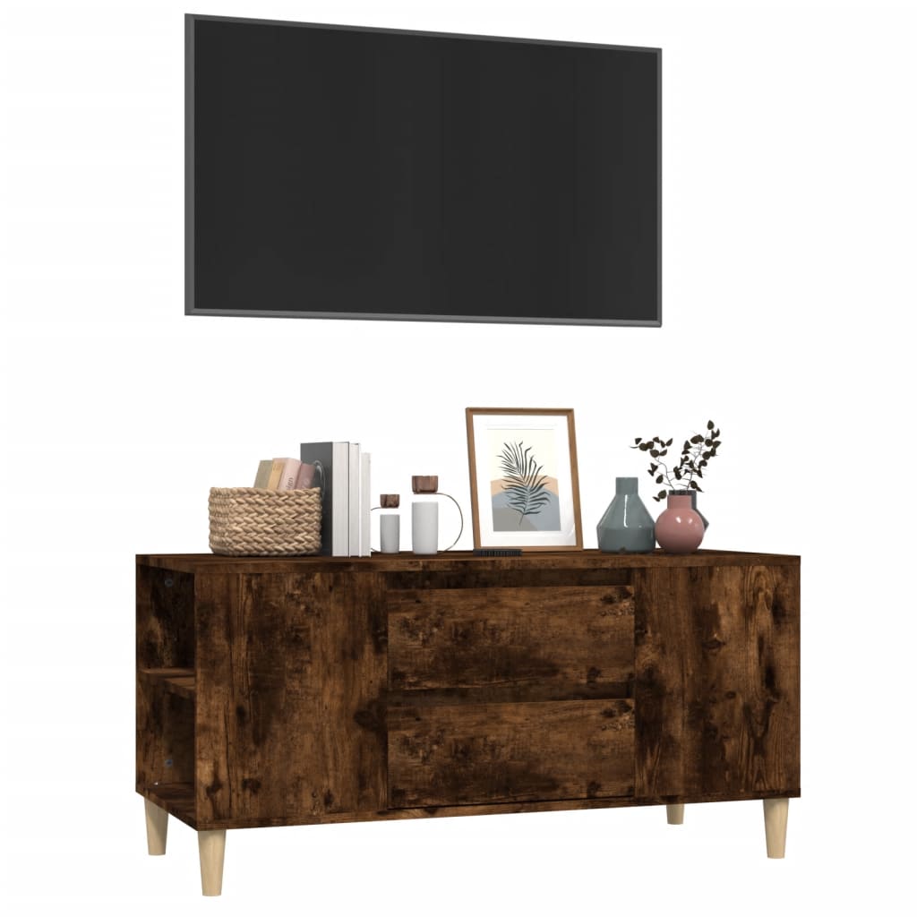 vidaXL Szafka pod TV, przydymiony dąb, 102x44,5x50 cm