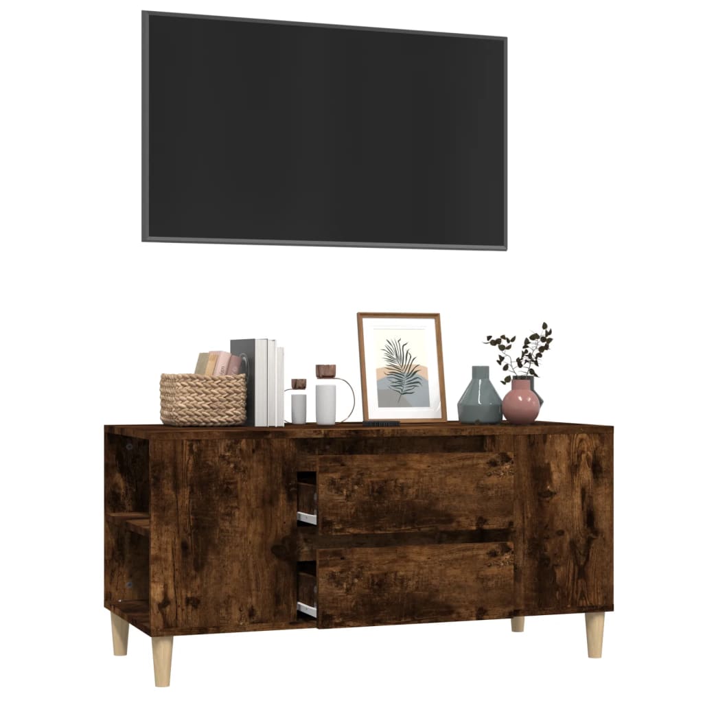 vidaXL Szafka pod TV, przydymiony dąb, 102x44,5x50 cm