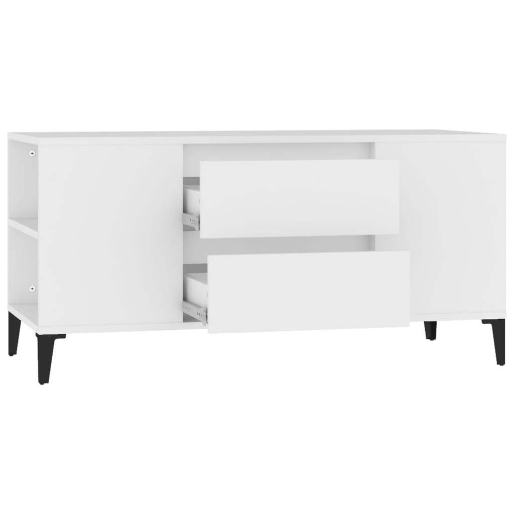 vidaXL Szafka pod TV, biała, 102x44,5x50 cm, materiał drewnopochodny