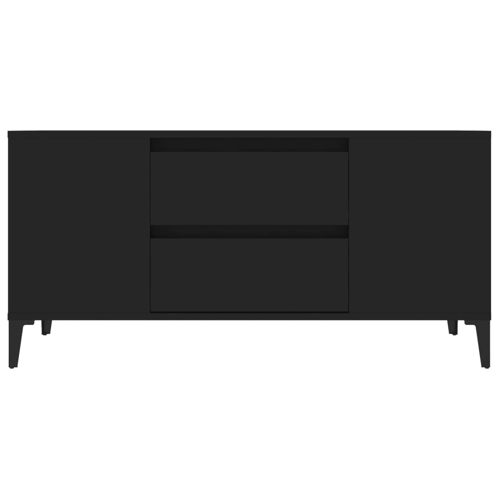 vidaXL Szafka pod TV, czarna, 102x44,5x50 cm, materiał drewnopochodny
