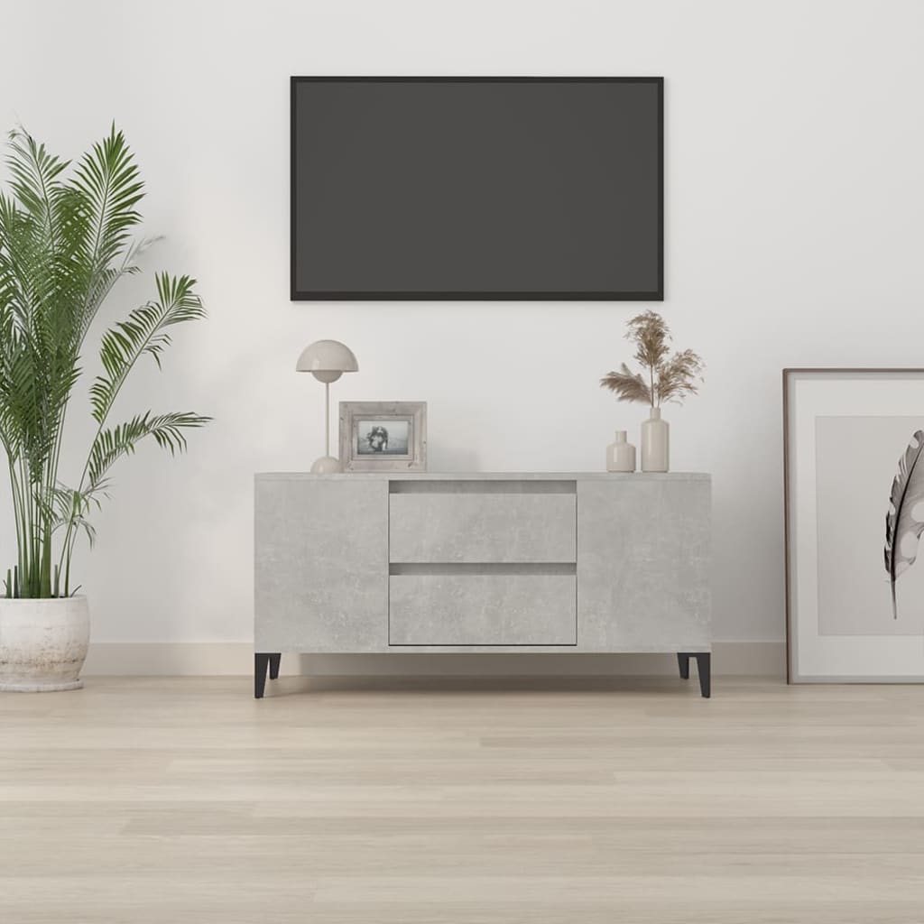 vidaXL Szafka pod TV, szarość betonu, 102x44,5x50 cm