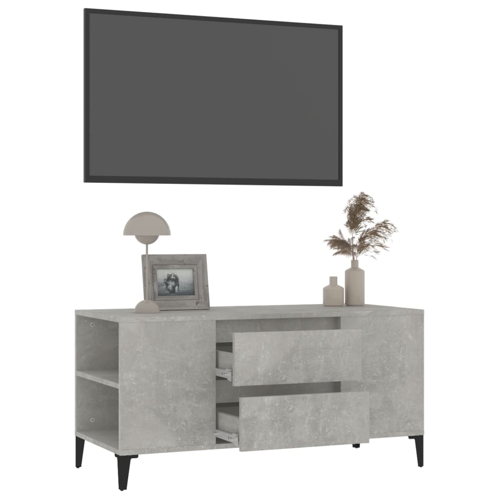 vidaXL Szafka pod TV, szarość betonu, 102x44,5x50 cm