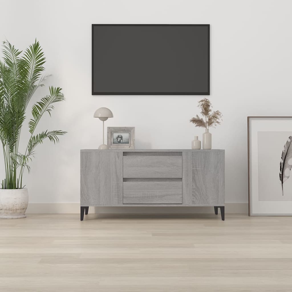 vidaXL Szafka pod TV, szary dąb sonoma, 102x44,5x50 cm