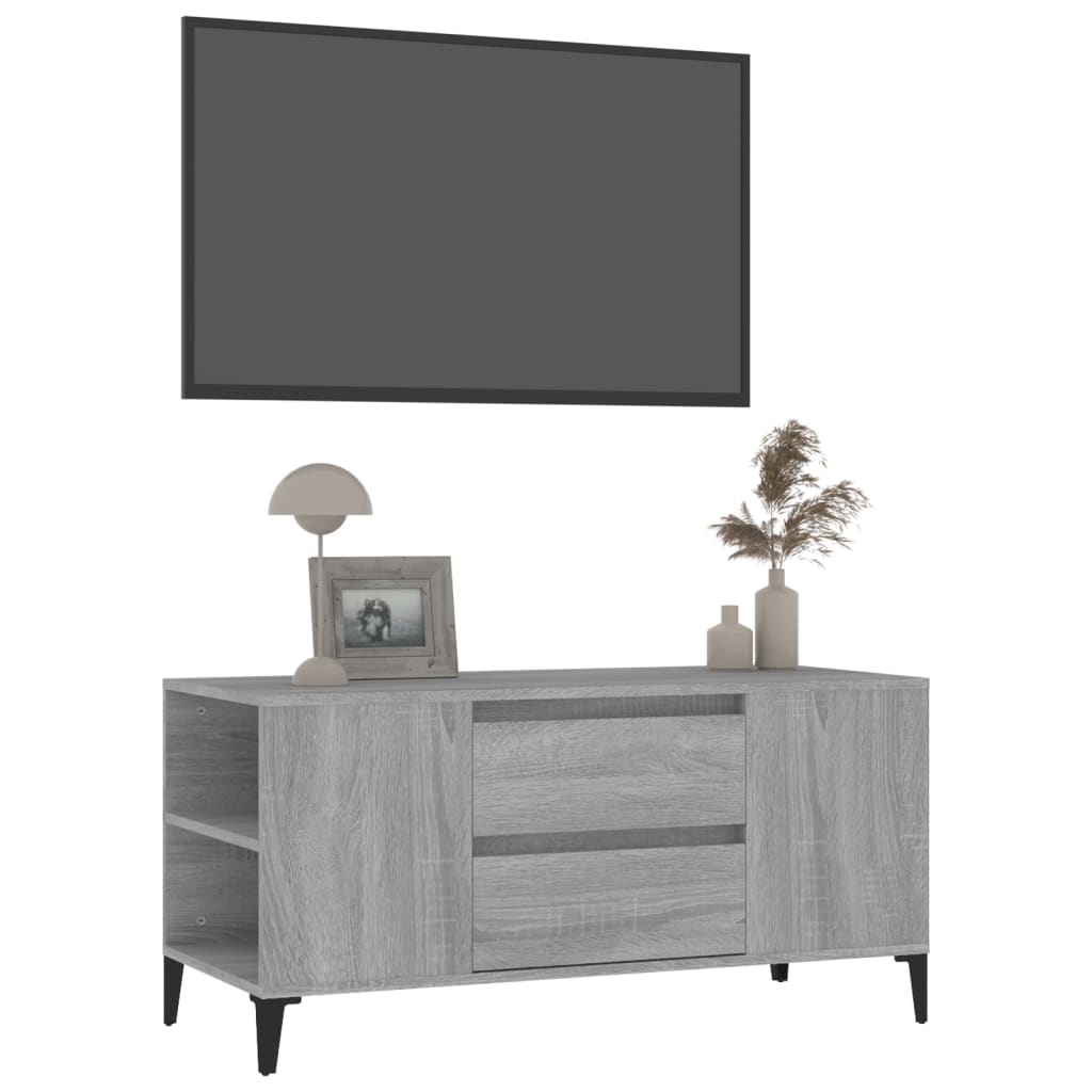 vidaXL Szafka pod TV, szary dąb sonoma, 102x44,5x50 cm