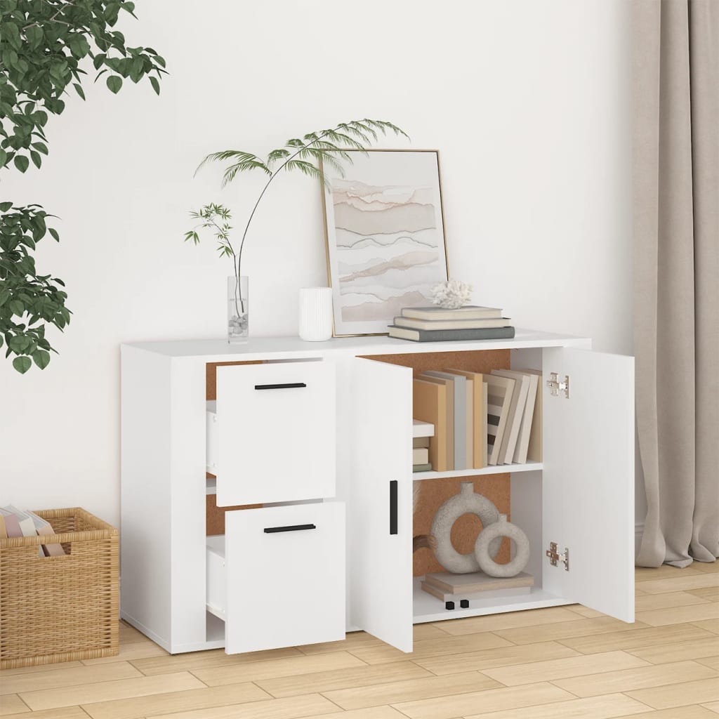 vidaXL Szafka, biała, 100x33x59,5 cm, materiał drewnopochodny