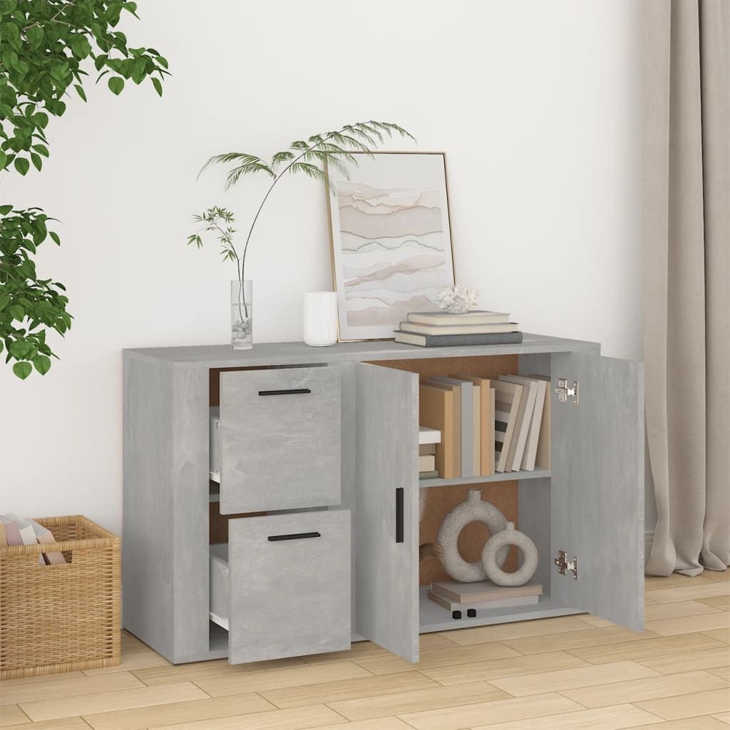 vidaXL Szafka, szarość betonu, 100x33x59,5 cm, materiał drewnopochodny