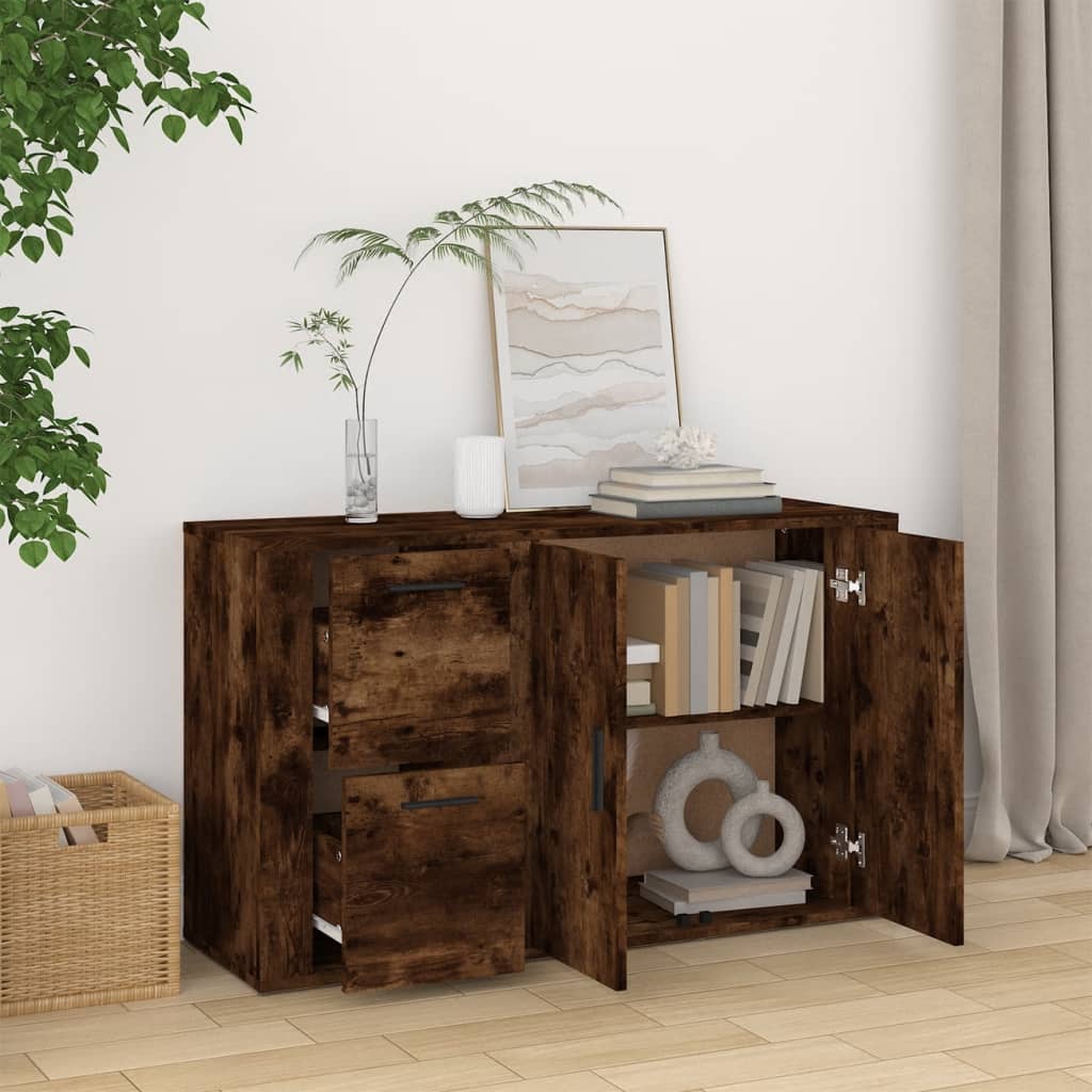 vidaXL Szafka, przydymiony dąb, 100x33x59,5, materiał drewnopochodny