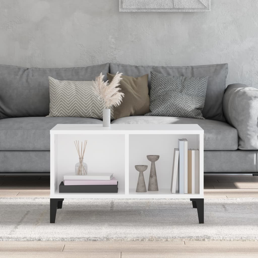 vidaXL Stolik kawowy, biały 60x50x36,5 cm, materiał drewnopochodny