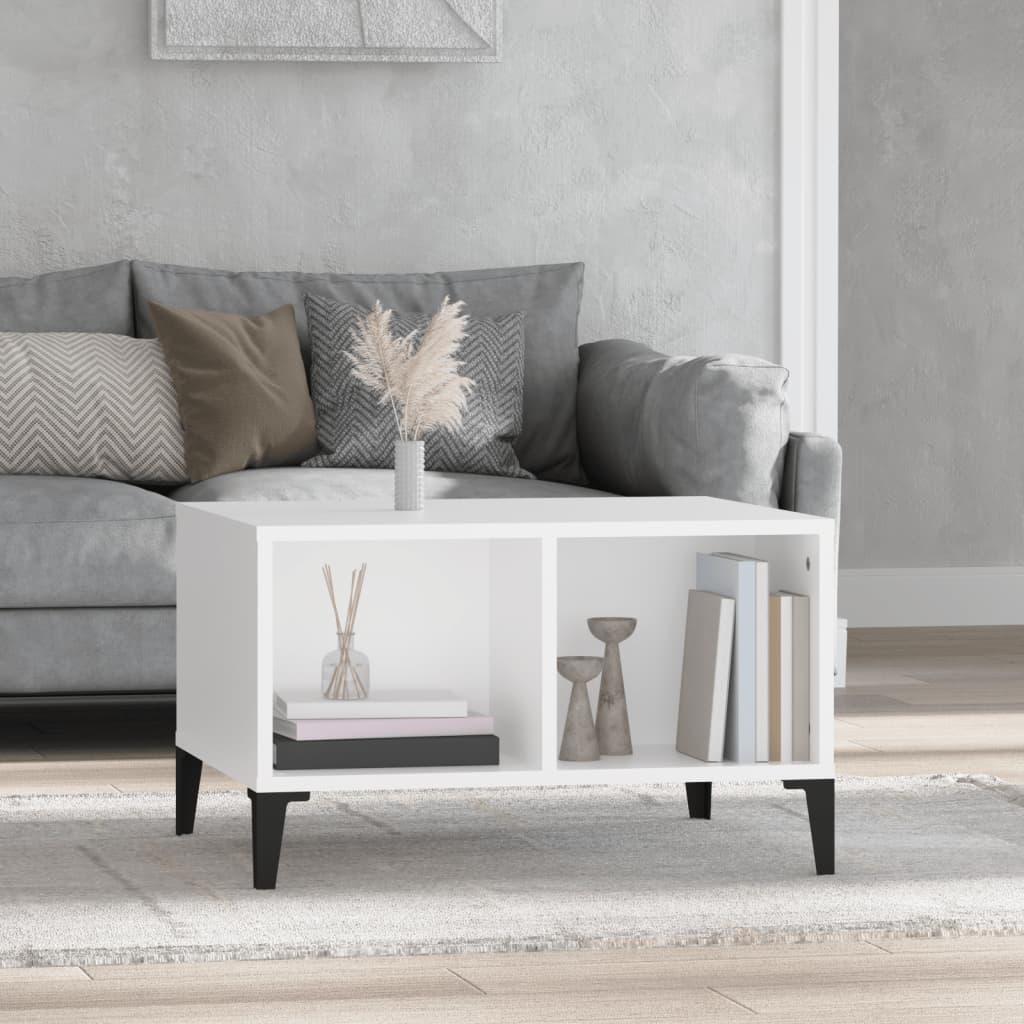vidaXL Stolik kawowy, biały 60x50x36,5 cm, materiał drewnopochodny