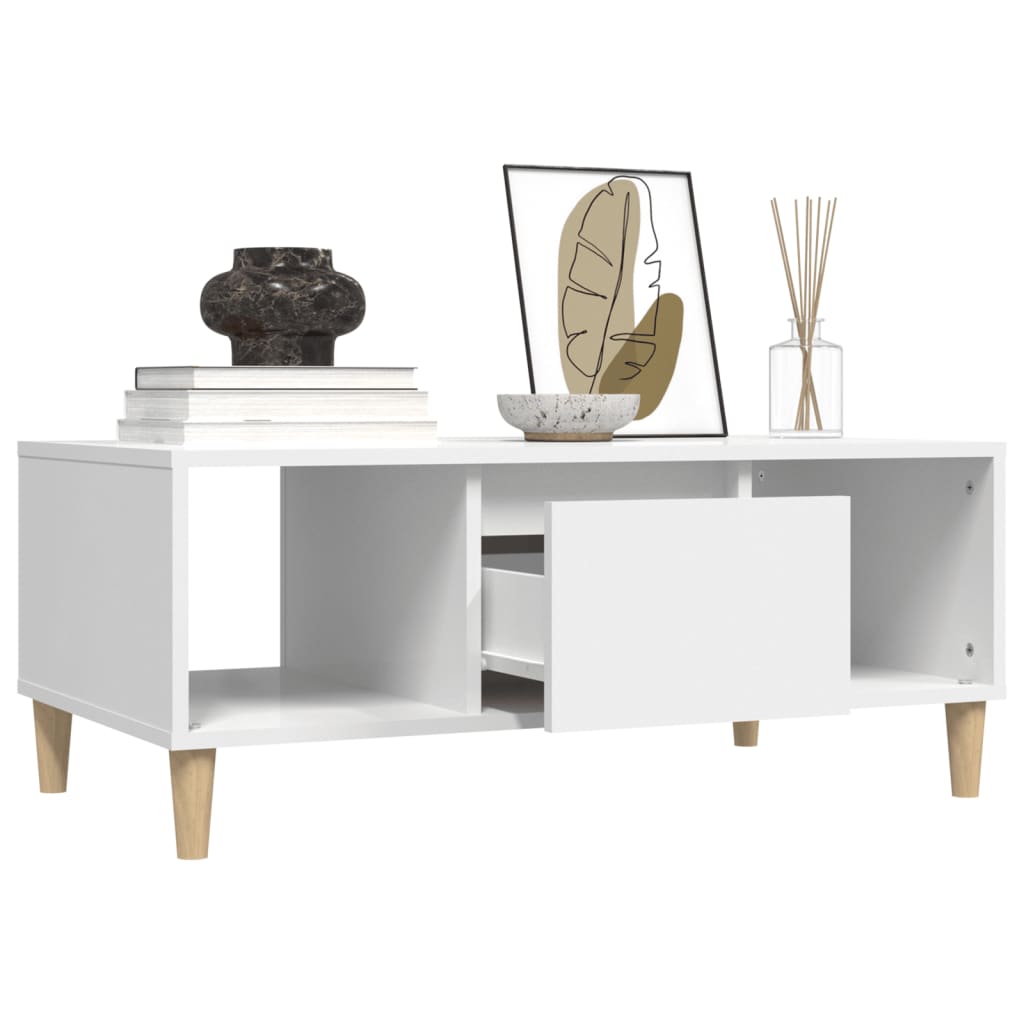 vidaXL Stolik kawowy, biały 90x50x36,5 cm, materiał drewnopochodny