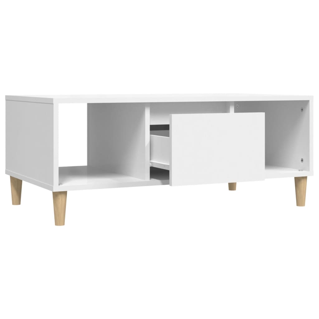 vidaXL Stolik kawowy, biały 90x50x36,5 cm, materiał drewnopochodny
