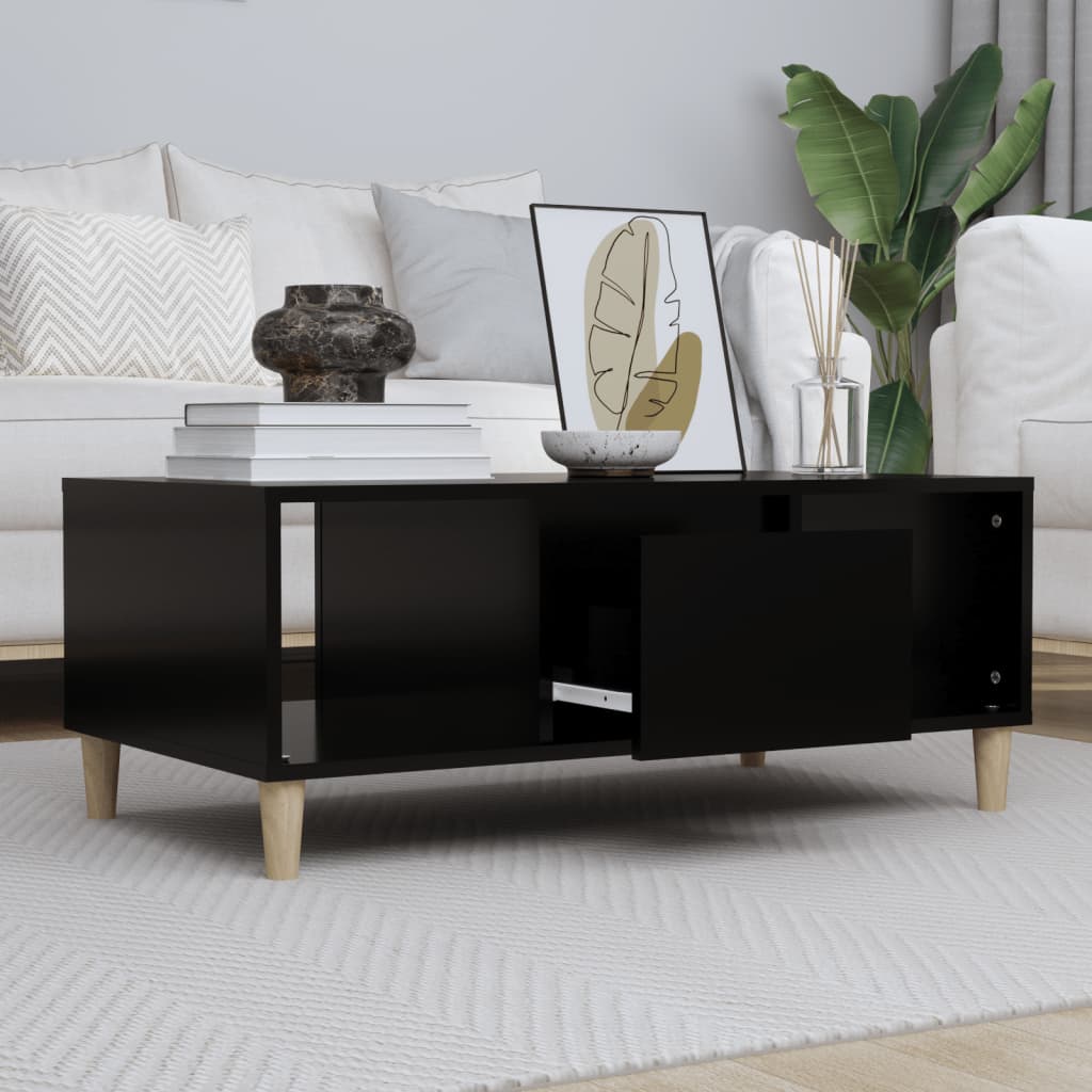 vidaXL Stolik kawowy, czarny, 90x50x36,5 cm, materiał drewnopochodny