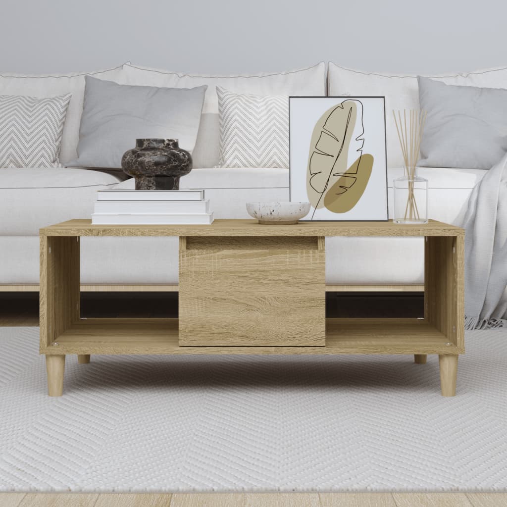 vidaXL Stolik kawowy, dąb sonoma 90x50x36,5 cm materiał drewnopochodny
