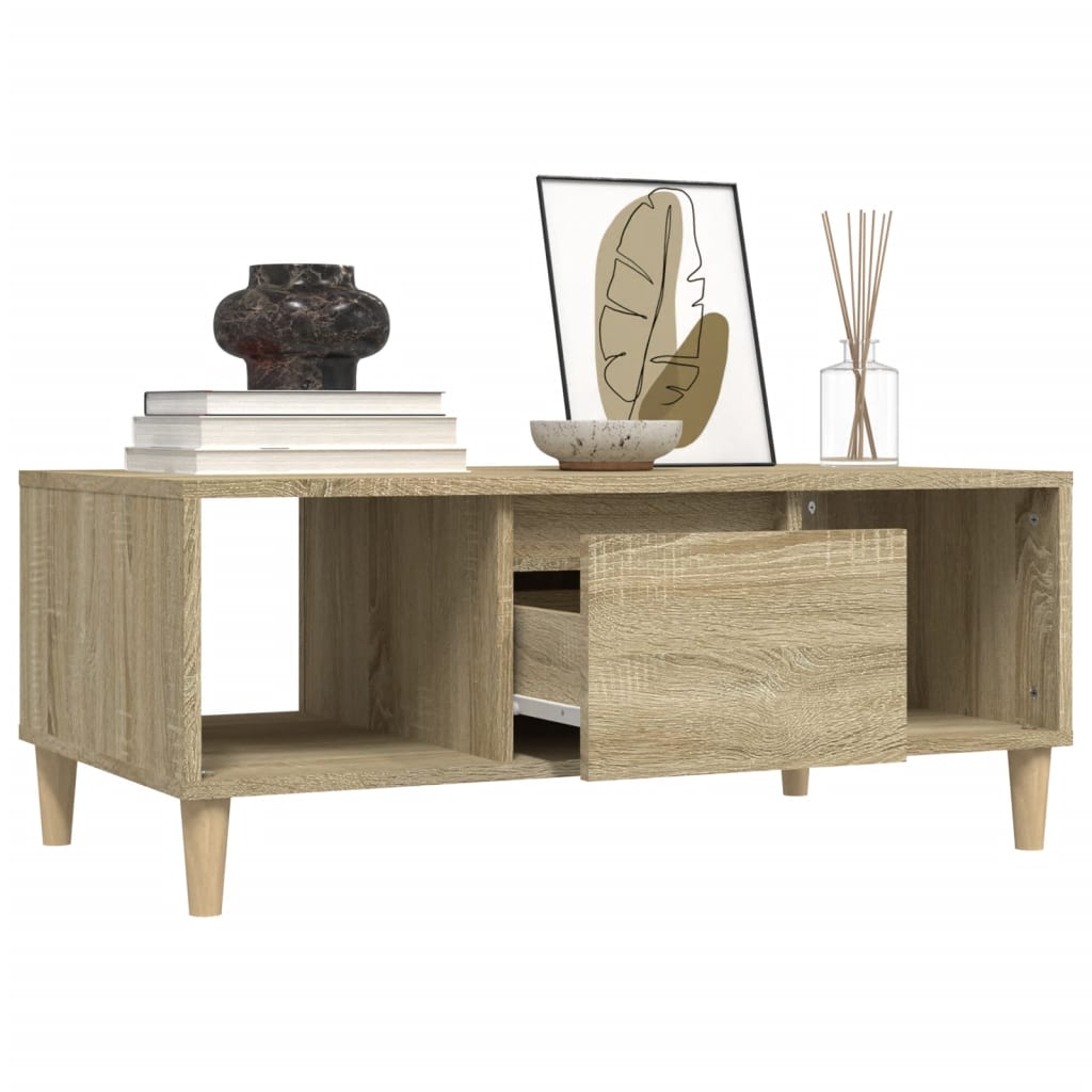 vidaXL Stolik kawowy, dąb sonoma 90x50x36,5 cm materiał drewnopochodny
