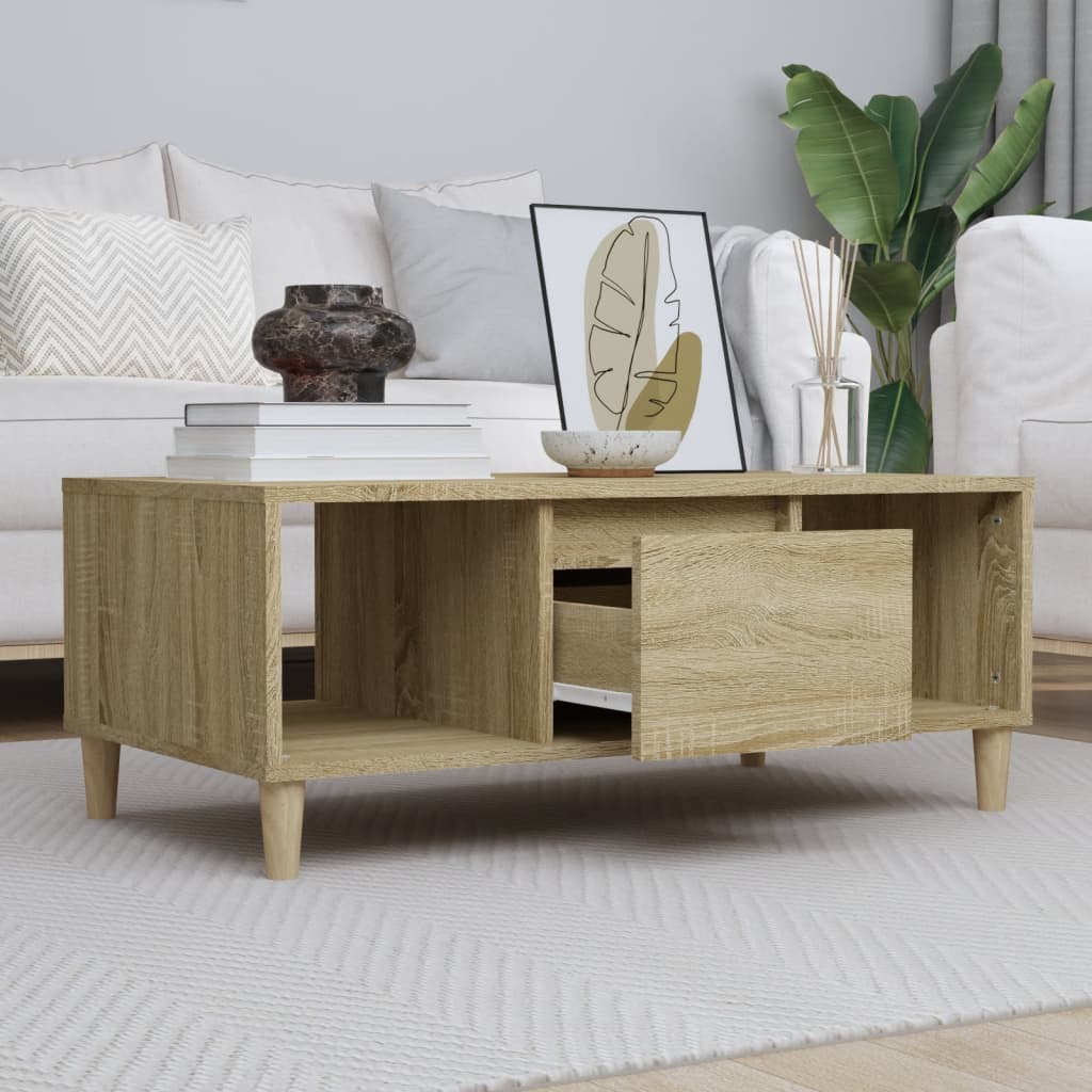 vidaXL Stolik kawowy, dąb sonoma 90x50x36,5 cm materiał drewnopochodny