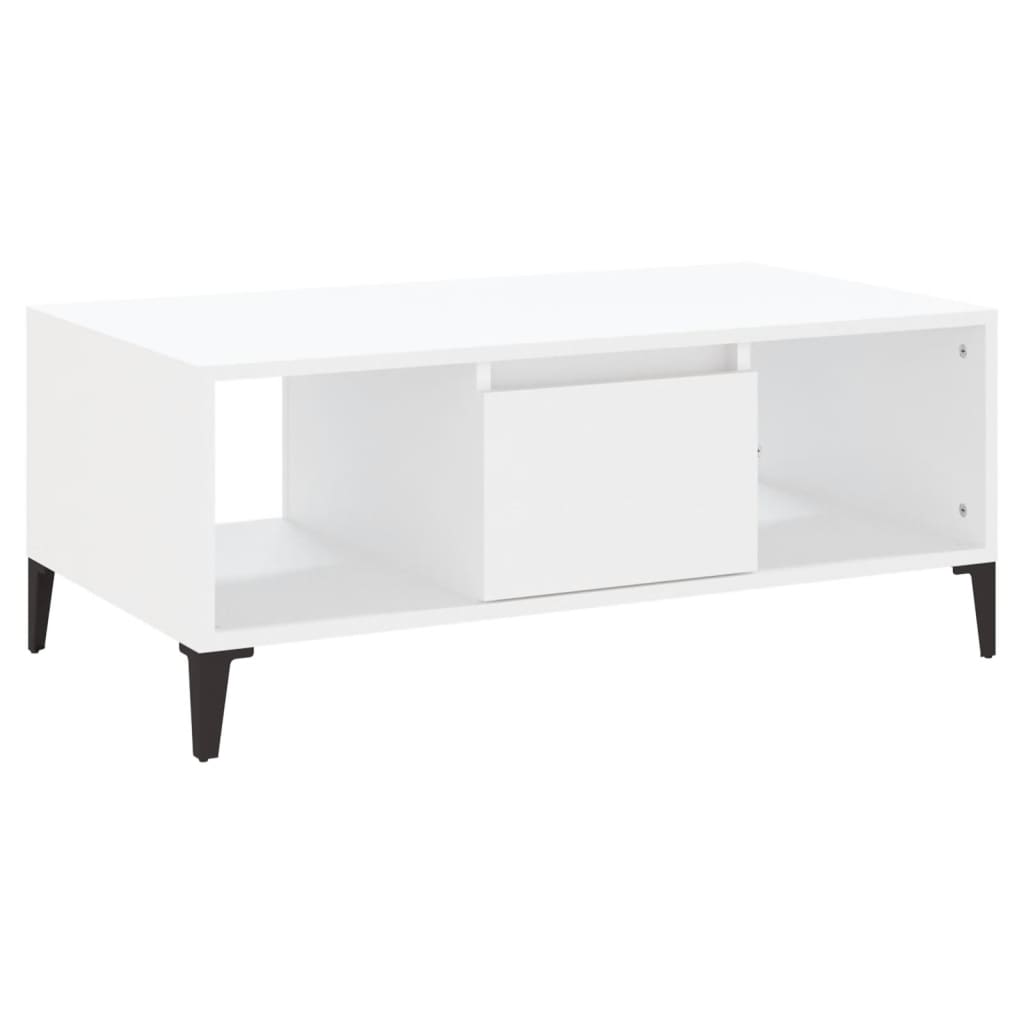 vidaXL Stolik kawowy, biały 90x50x36,5 cm, materiał drewnopochodny