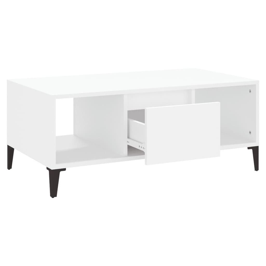vidaXL Stolik kawowy, biały 90x50x36,5 cm, materiał drewnopochodny