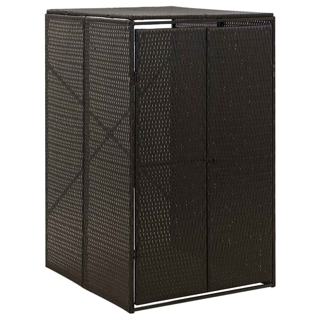 vidaXL Osłona na kosz na śmieci, czarna, 70x80x117 cm, polirattan
