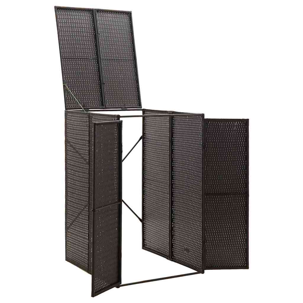 vidaXL Osłona na kosz na śmieci, czarna, 70x80x117 cm, polirattan