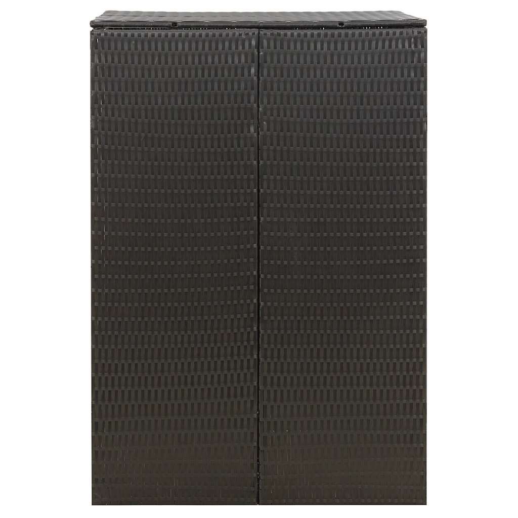 vidaXL Osłona na kosz na śmieci, czarna, 70x80x117 cm, polirattan