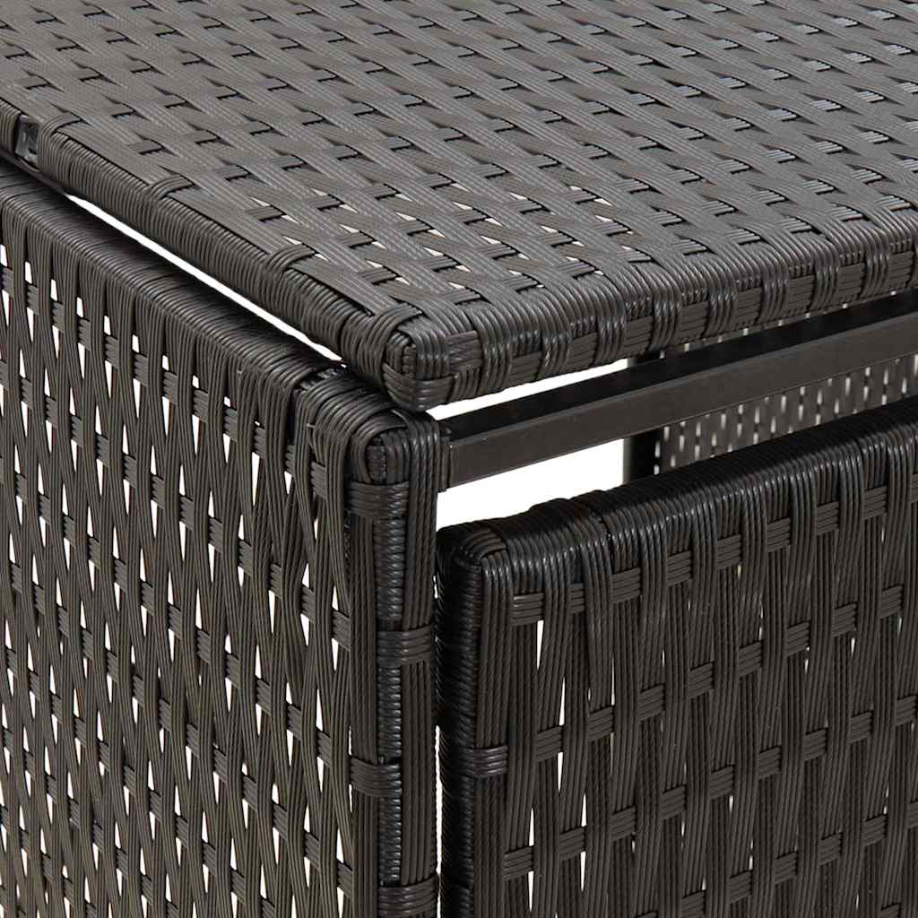vidaXL Osłona na kosz na śmieci, czarna, 70x80x117 cm, polirattan