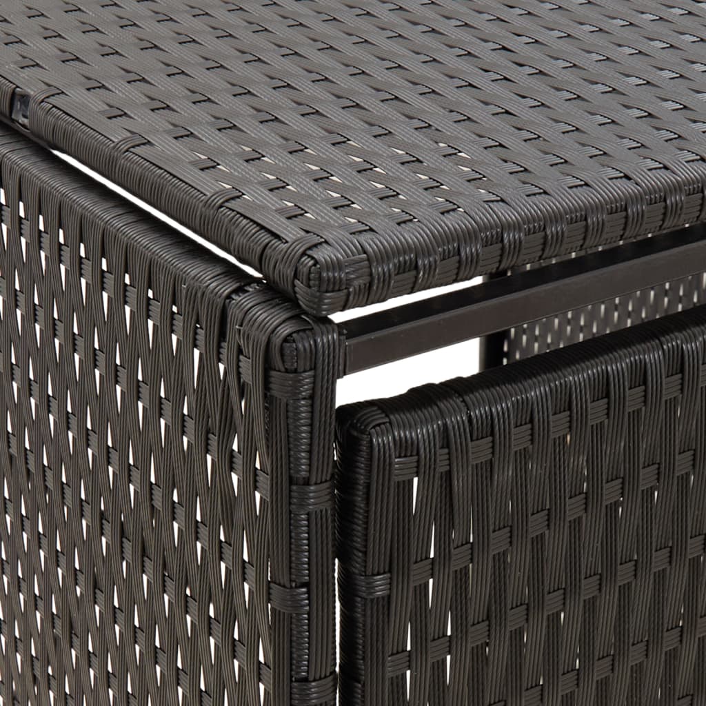 vidaXL Osłona na 2 kosze na śmieci, czarna, 140x80x117 cm, polirattan
