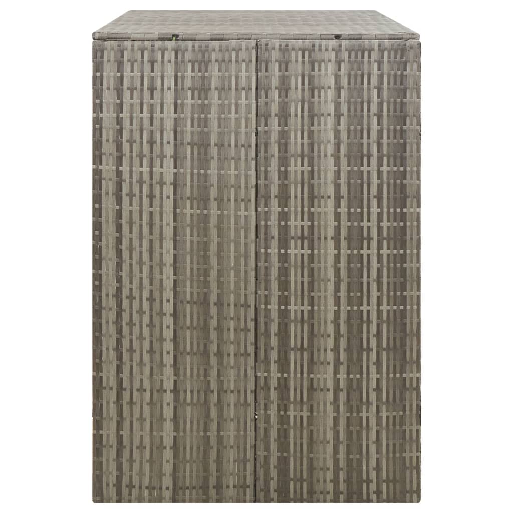 vidaXL Osłona na 2 kosze na śmieci, szara, 140x80x117 cm, polirattan