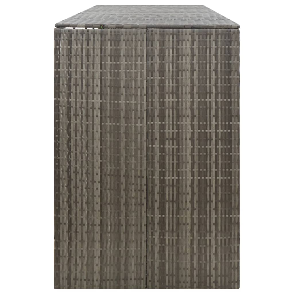 vidaXL Osłona na 4 kosze na śmieci, szara, 274x80x117 cm, polirattan