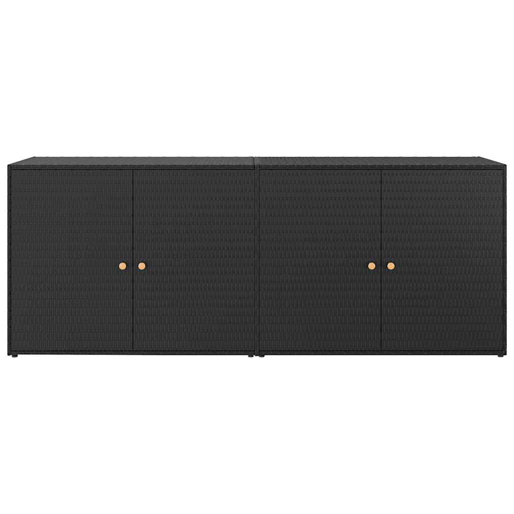 vidaXL Szafka ogrodowa, czarna, 198x55,5x80 cm, polirattan