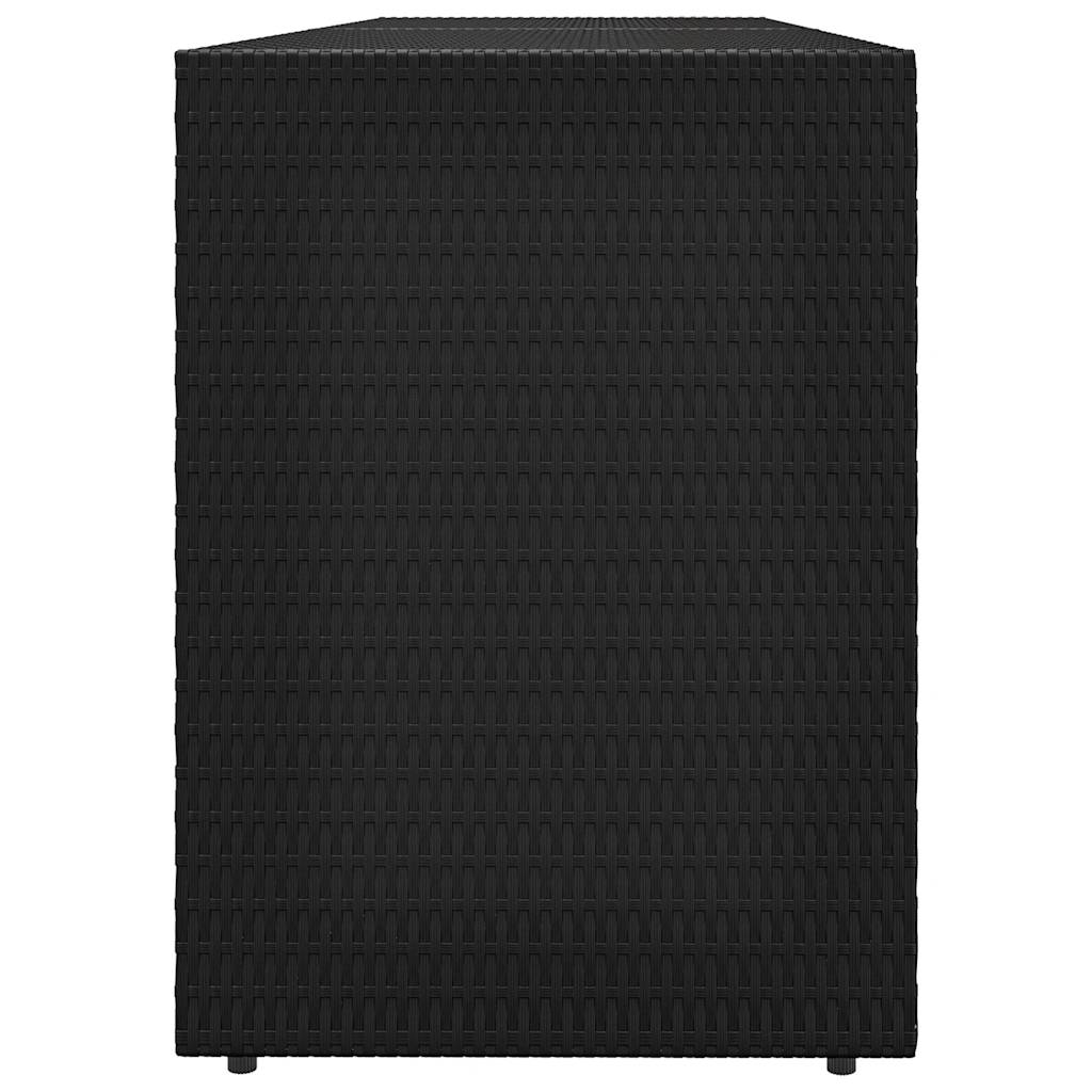 vidaXL Szafka ogrodowa, czarna, 198x55,5x80 cm, polirattan