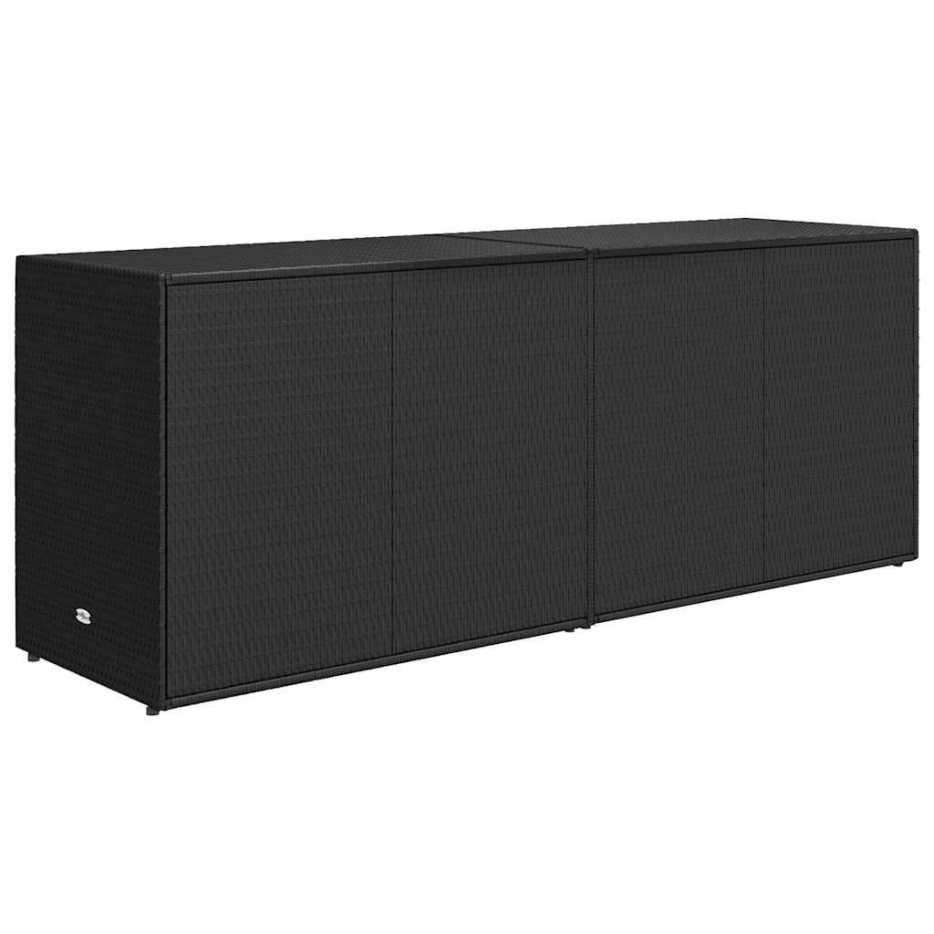 vidaXL Szafka ogrodowa, czarna, 198x55,5x80 cm, polirattan