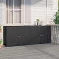 vidaXL Szafka ogrodowa, czarna, 198x55,5x80 cm, polirattan