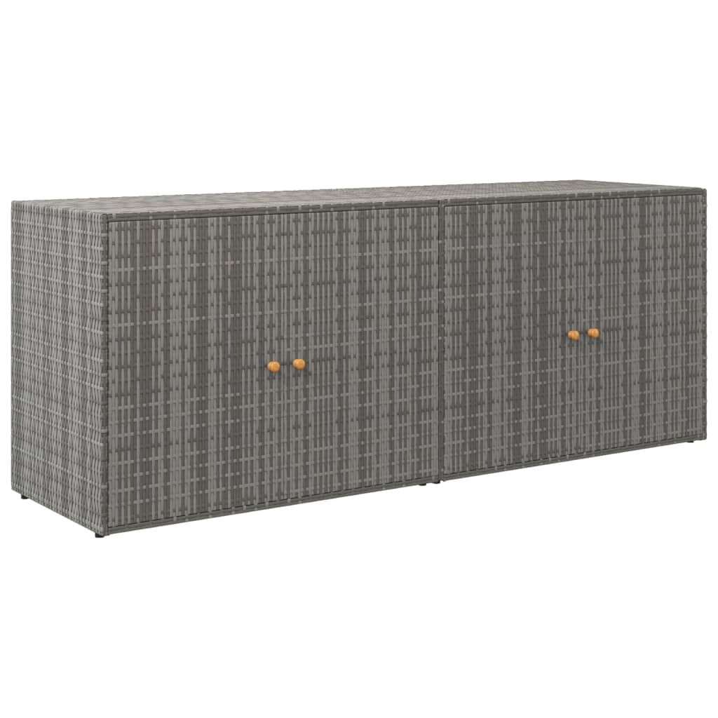 vidaXL Szafka ogrodowa, szara, 198x55,5x80 cm, rattan PE