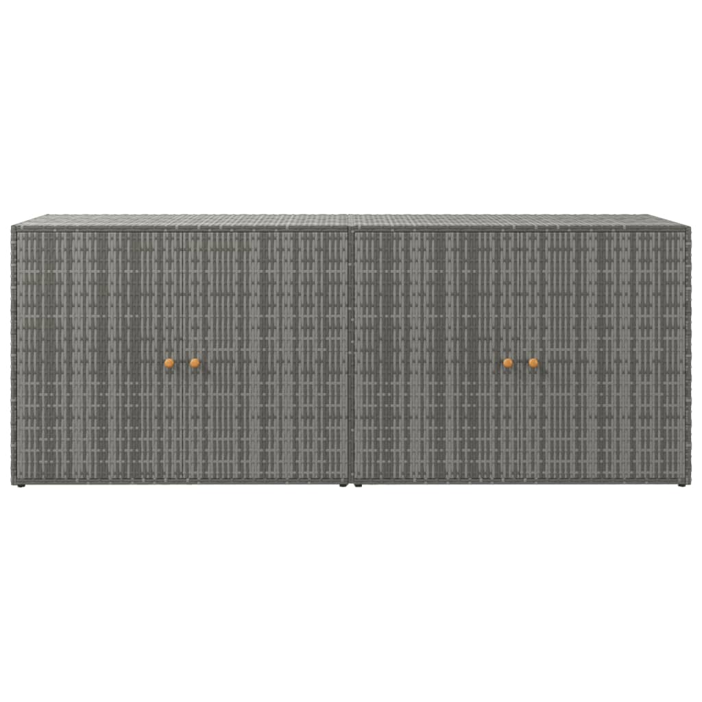 vidaXL Szafka ogrodowa, szara, 198x55,5x80 cm, rattan PE