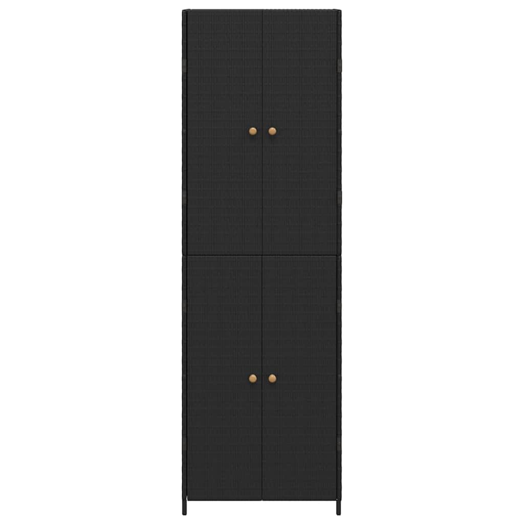 vidaXL Szafka ogrodowa, czarna, 59x40x180 cm, rattan PE