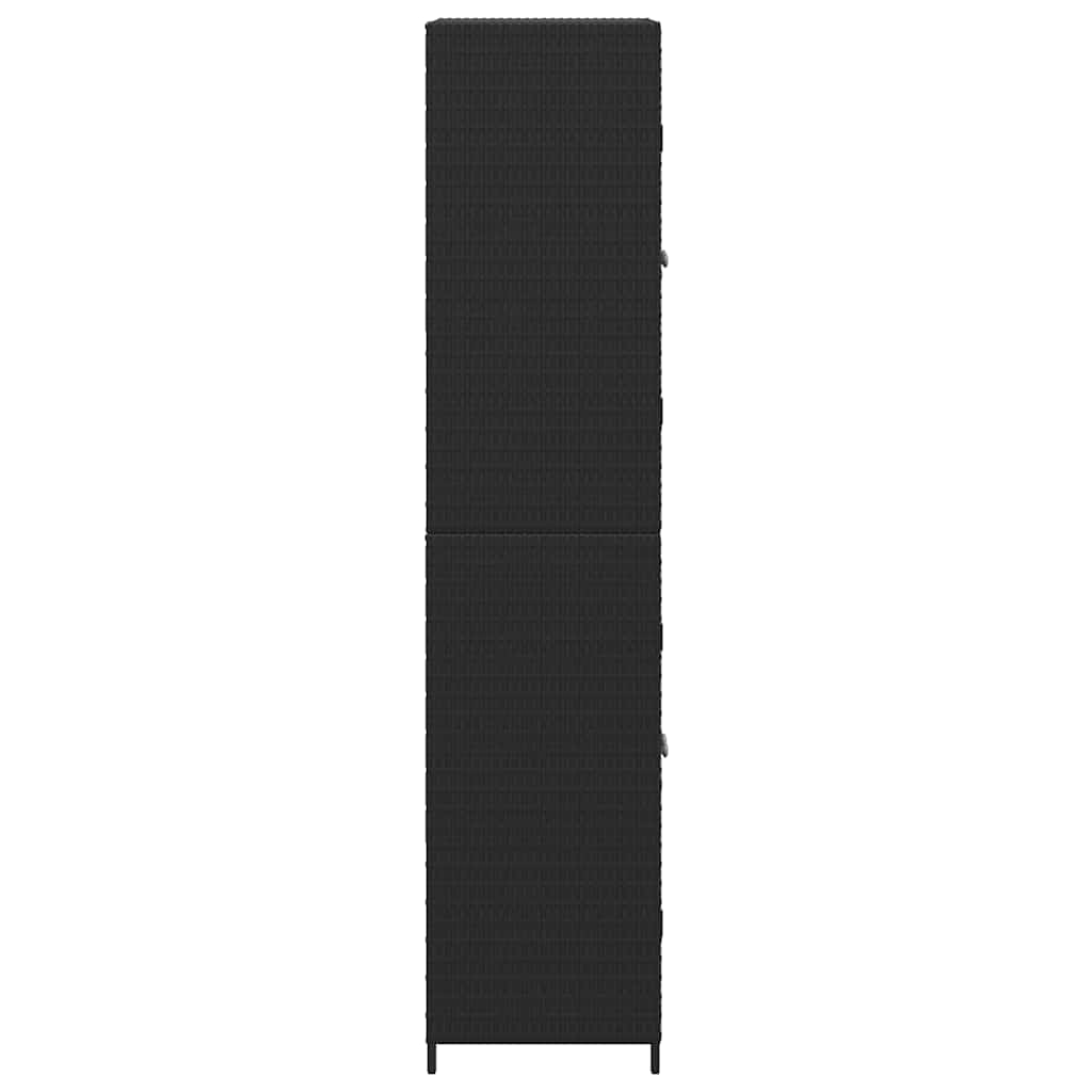 vidaXL Szafka ogrodowa, czarna, 59x40x180 cm, rattan PE