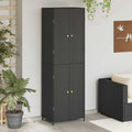 vidaXL Szafka ogrodowa, czarna, 59x40x180 cm, rattan PE