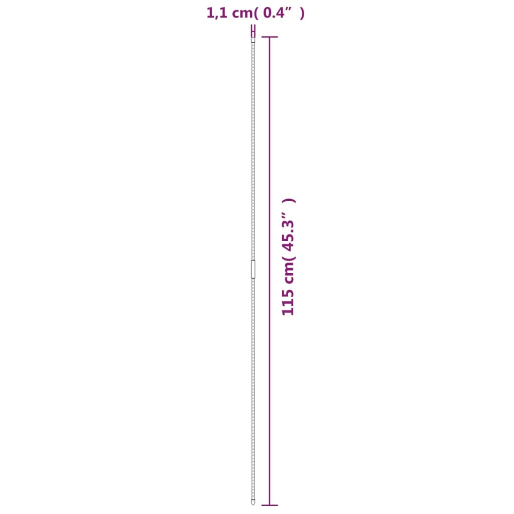vidaXL Podpórki do roślin, 30 szt., zielone, 115 cm, stalowe