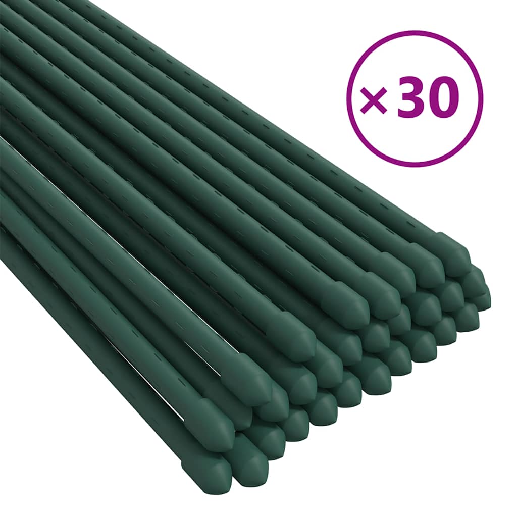 vidaXL Podpórki do roślin, 30 szt., zielone, 150 cm, stalowe