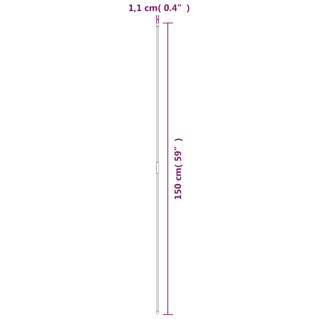 vidaXL Podpórki do roślin, 30 szt., zielone, 150 cm, stalowe