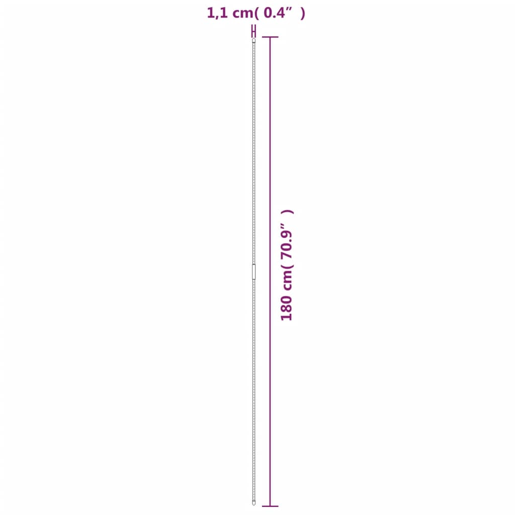 vidaXL Podpórki do roślin, 30 szt., zielone, 180 cm, stalowe