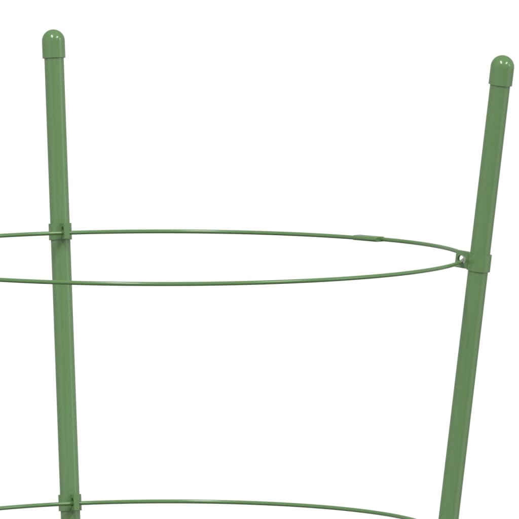 vidaXL Podpórki dla roślin, z 4 obręczami, 5 szt, zielone, 90 cm, stal