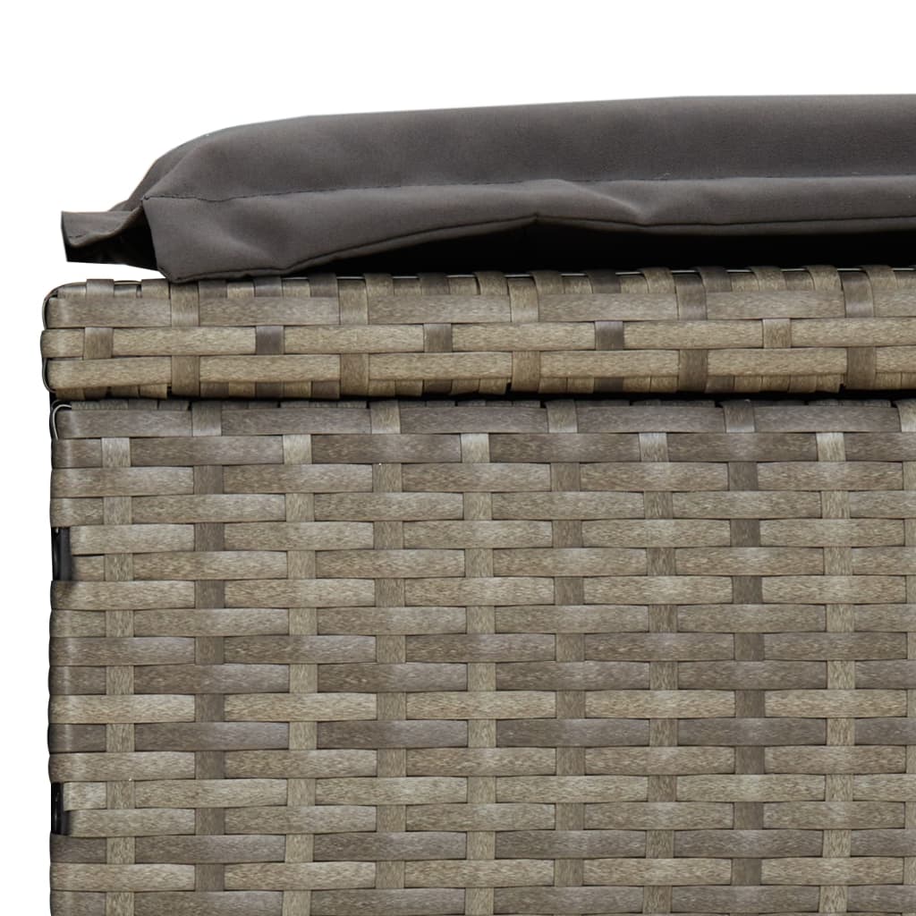 vidaXL Leżak z półokrągłym daszkiem, szary, 211x57x140 cm, rattan PE