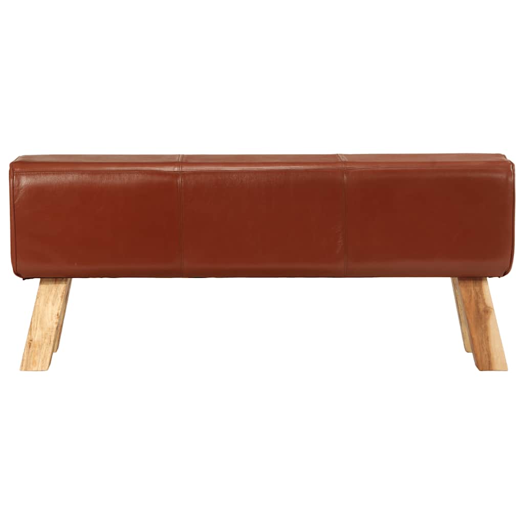 vidaXL Kozioł gimnastyczny, brązowy, 110 cm, skóra i lite drewno mango