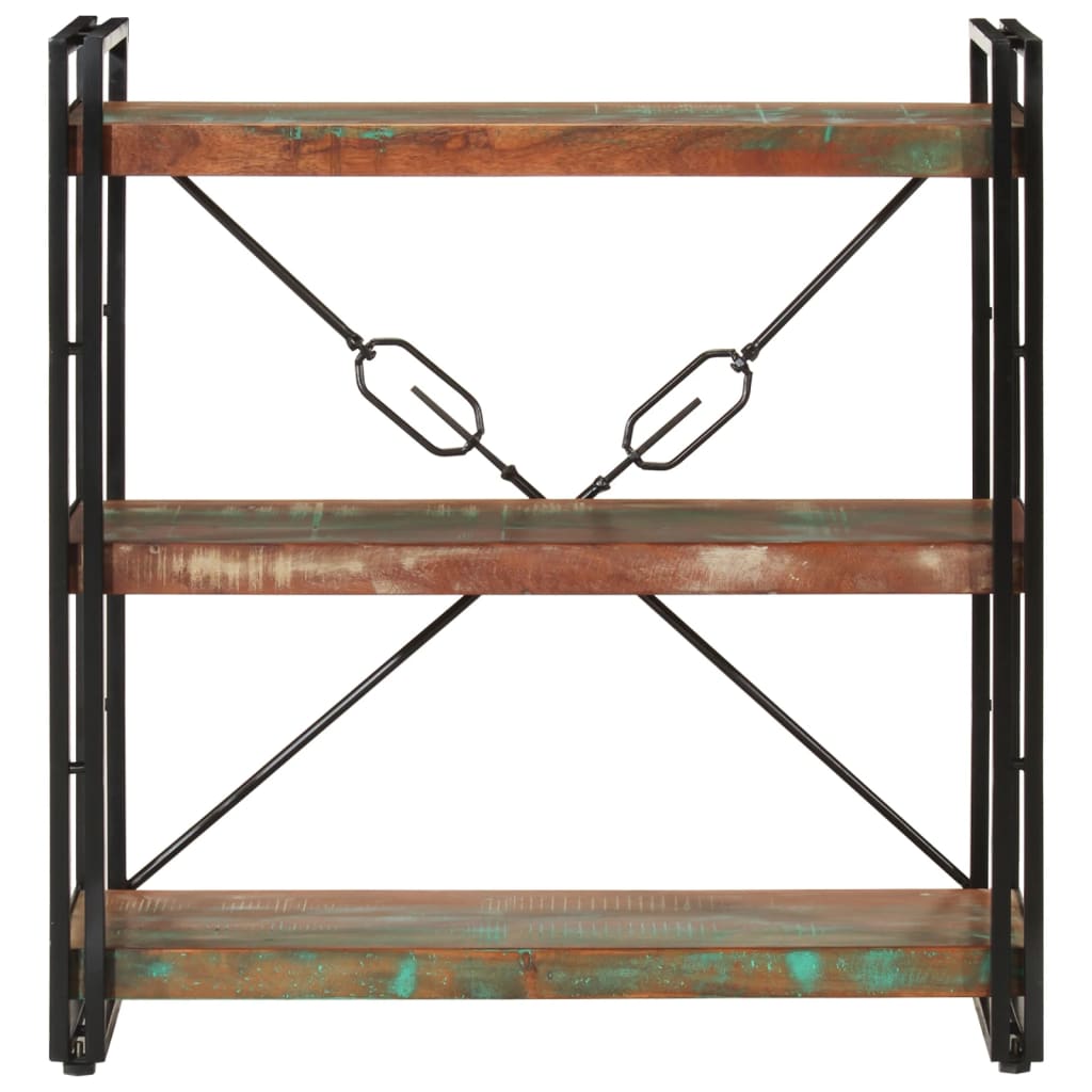 vidaXL 3-poziomowy regał na książki 77x30x80cm drewno odzyskane/żelazo