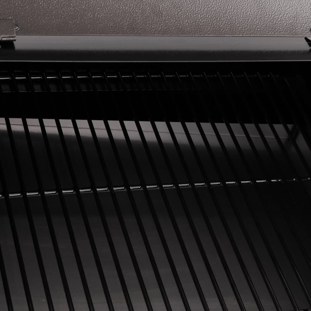 vidaXL Grill na pellet z kominem, czarny, 104 cm, żelazo